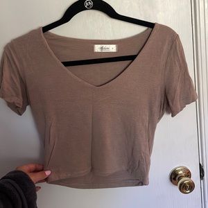 Neutral comfy crop top